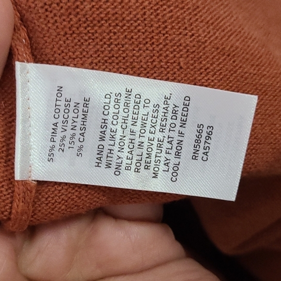 NWT Chelsea28 Turtleneck Sweater Long Sleeve Pullover Pima Cotton Blend Rust XXS - Picture 5 of 6